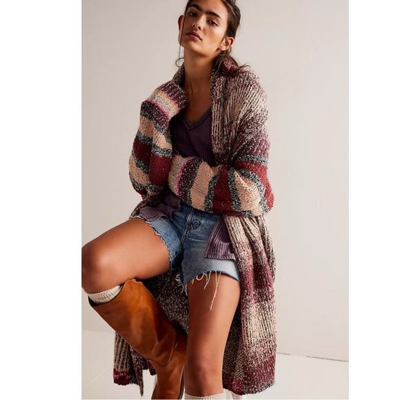 Free People Found My Bff Cardi Cardigan Sweater Coat Sugar and Spice Size XS - Picture 5 of 16
